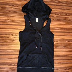 Old Navy Black Towel Sleeveless Hoodie